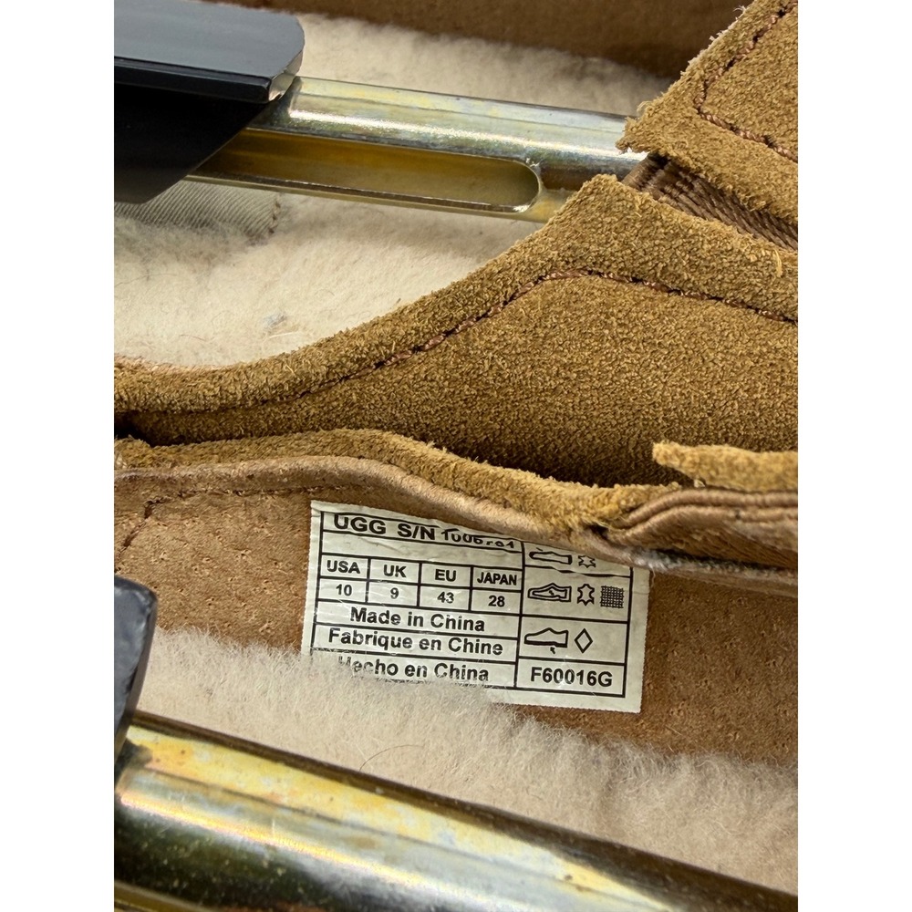 UGG Alamar mules Slippers Mens 10 Chestnut Suede Sheepskin Lining - Picture 3 of 7